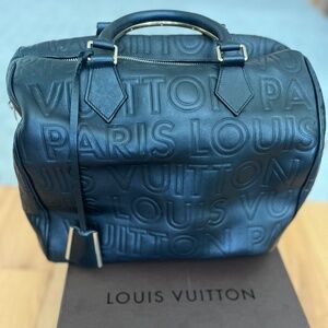 Louis Vuitton Calfskin Embossed Speedy Cube 30 in Black